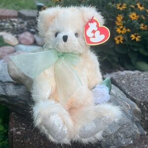 Karena the Bear, Attic Treasures, Ty Beanie Baby “ A rose is a rose! 🌹
